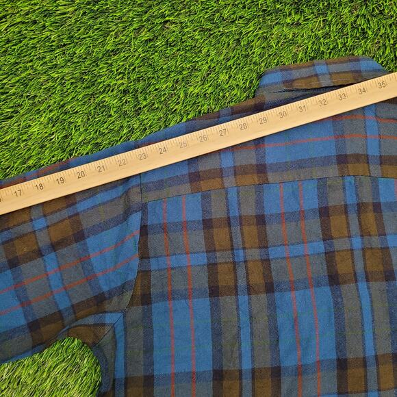 Vintage 90s Van-Heusen Plaid Button Shirt Large 24x29 Baggy - Picture 5 of 13